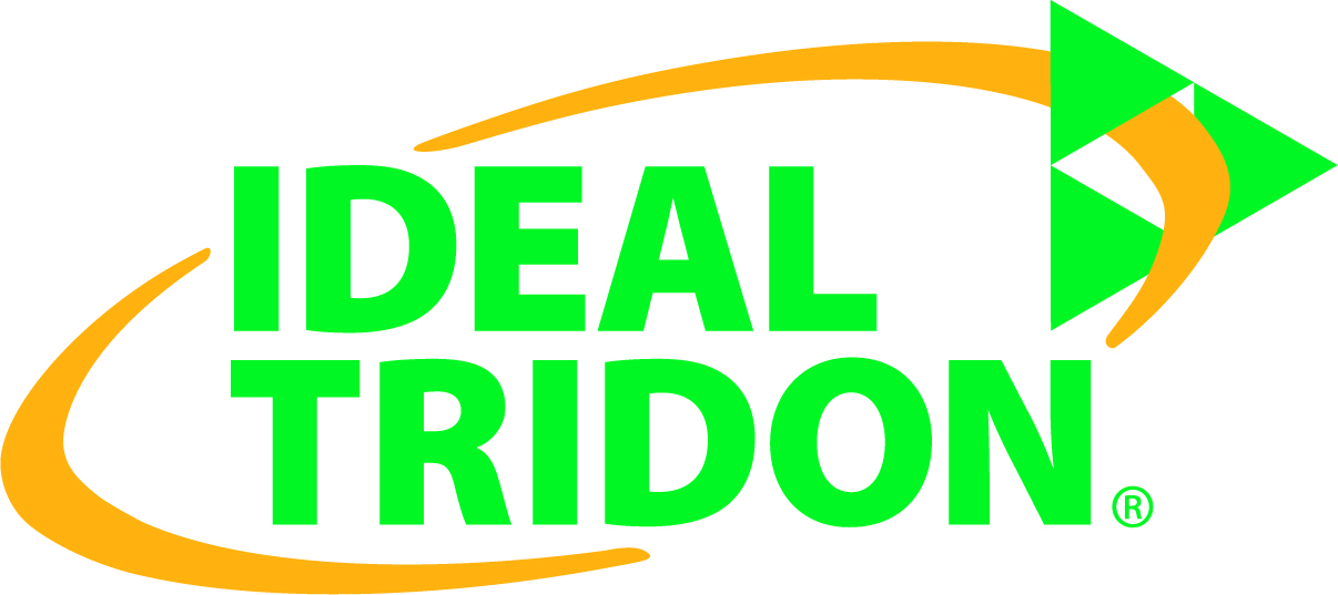 Ideal Tridon logo, made up of green words surrounded by a yellow oval.